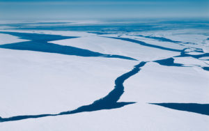 ice on ocean separating apart